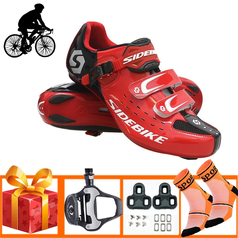 

SIDEBIKE Sapatilha Ciclismo Road Men Road Bike Bicycle Shoes Breathable Anti-slip Cycling Shoes Add Pedals Athletic Sport Shoes