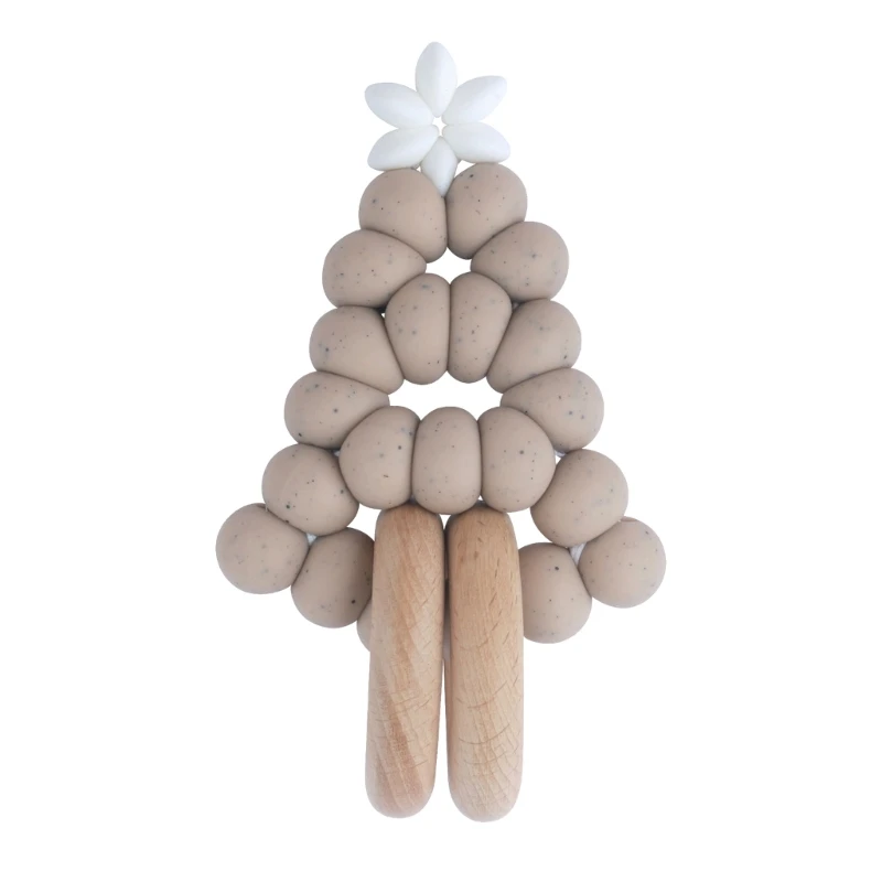 

В форме рождественской елки детский успокаивающий прорезыватель для малышей, игрушка для облегчения боли при прорезывании зубов