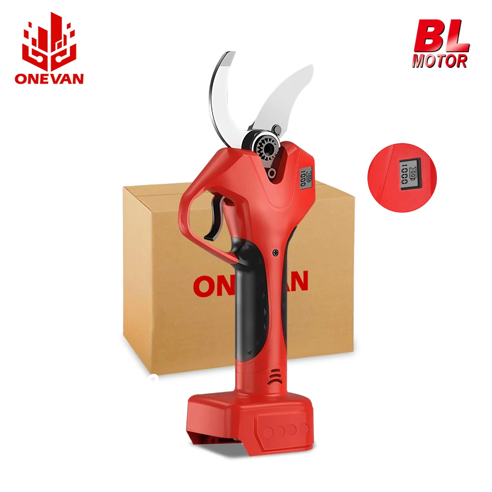 ONEVAN 2000W 50mm Brushless Electric Pruning Shear 2Gears Cordless Battery Pruner Gardening Tools For Makita 18V Battery