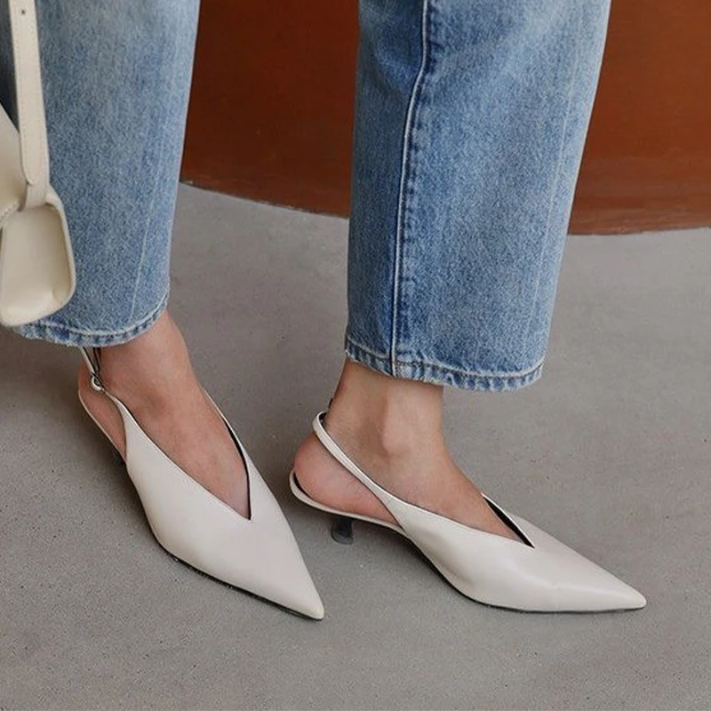 

Туфли женские классические с острым носком, босоножки на шпильке, дизайнерские Повседневные тапочки, высокий каблук, лето 2023