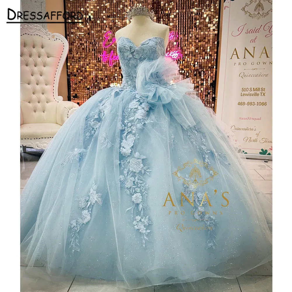 

Женское платье принцессы, Голубое Бальное Платье на шнуровке, 15 лет, 2023