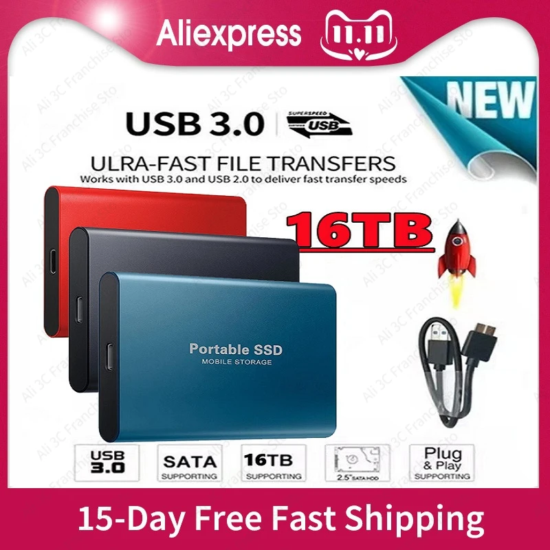 

SSD External Hard Drive 2TB 1TB HD Externo USB HDD Storage Device Hard Drive Desktop Notebook Computer