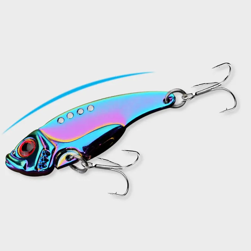 

AS VIB 3g7g10g15g Metal Lure Fishing Spoon Lures Sequins Noise Paillette Artificial Bait with Treble Hooks Fishing Tackle