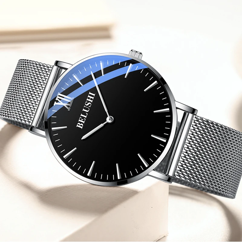2022 BELUSHI Simple Ultra Thin Watch Men And Women Fashion Minimalist Couple Watches Top Brand Luxury Quartz Mens WristWatches
