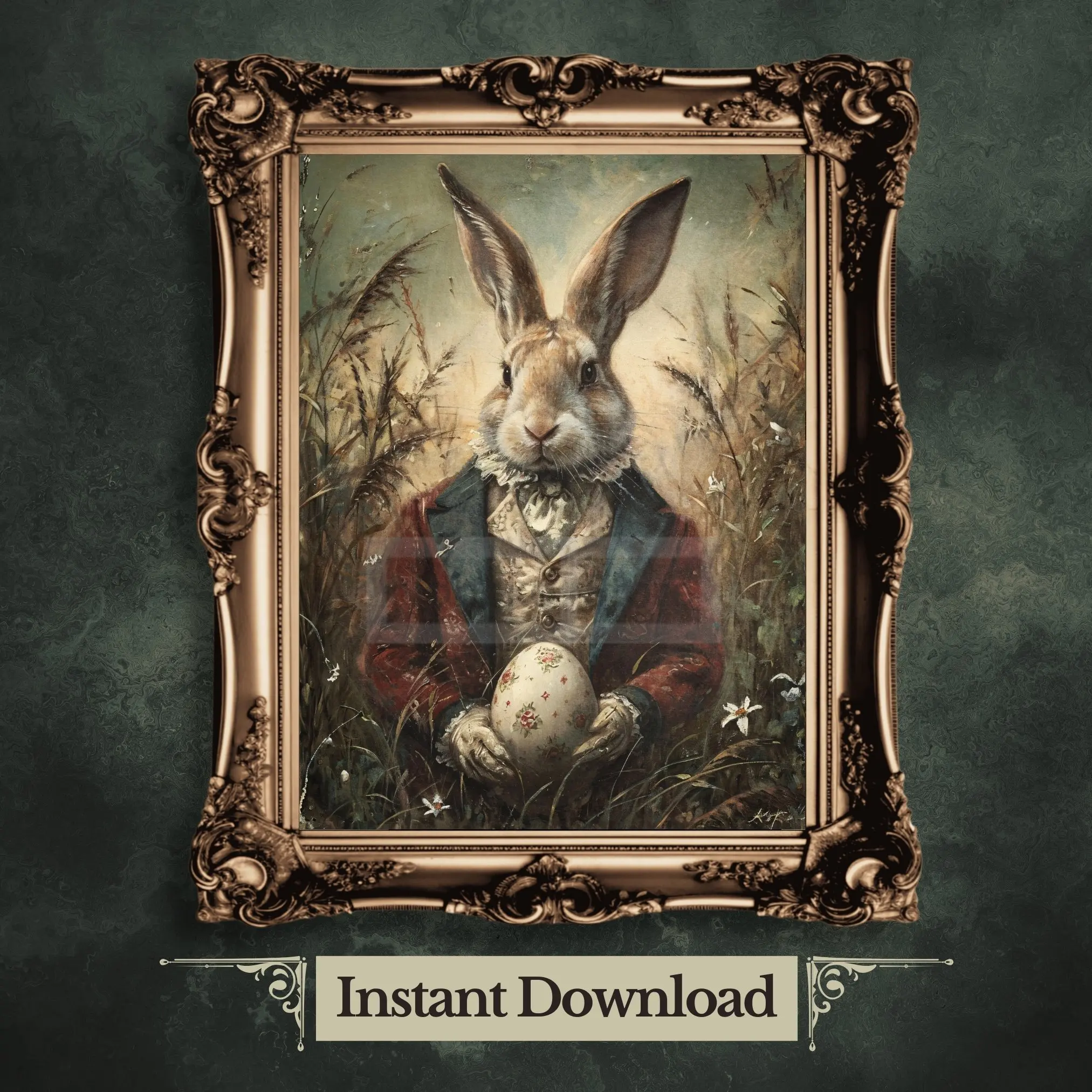 Викторианский пасхальный кролик настенная картина