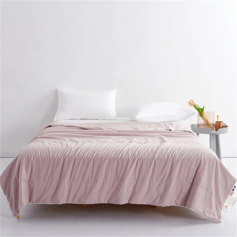 Холодное ощущение однотонное летнее одеяло покрывало из соевого протеинового