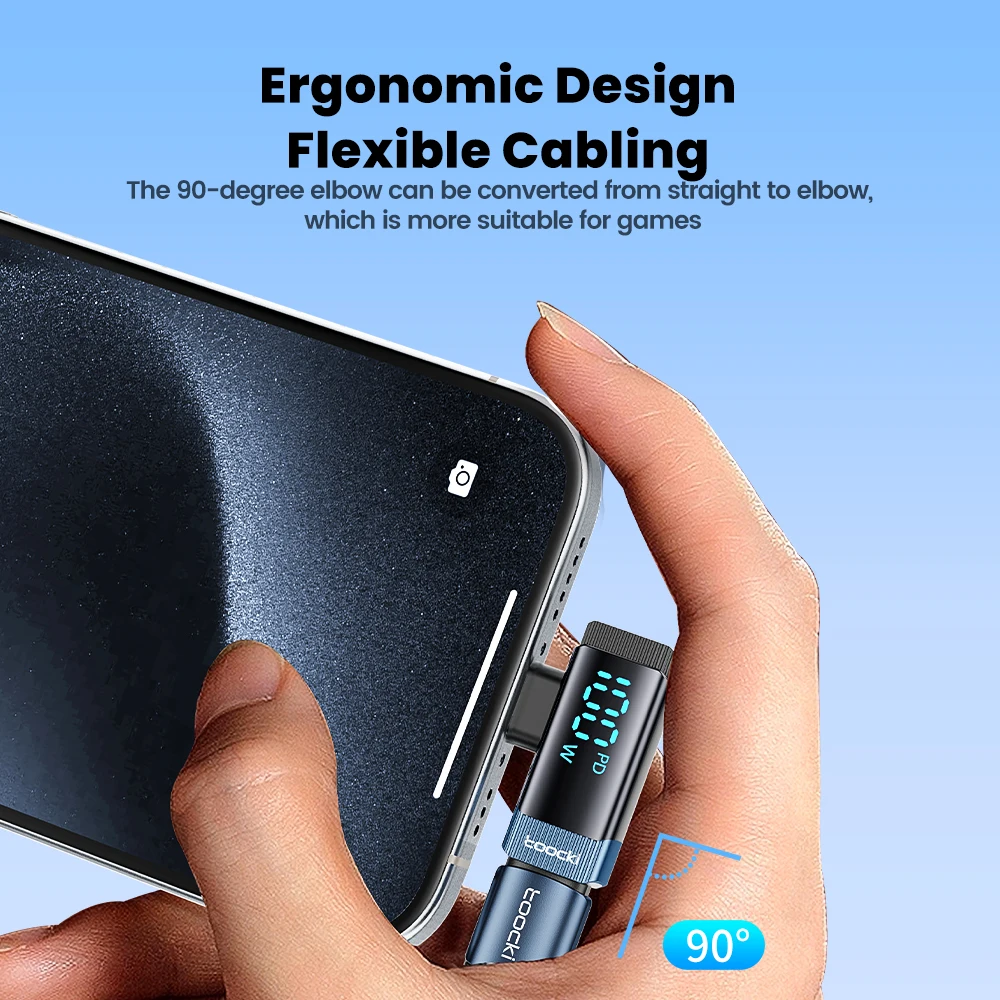 Адаптер USB типа C Toocki 100 Вт быстрая зарядка 480 Мбит/с передача данных мини-разъем с