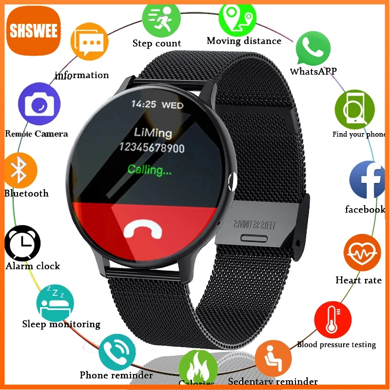 

For Xiaomi Huawei Bluetooth call Smart Watch Men Women Heart Rate and Blood Pressure Monitor Fitness Tracker Smartwatch Men+box
