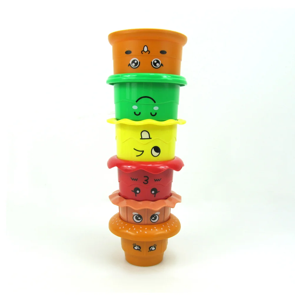 

6pcs Kids Funny Stacking Cups Early Learning Educational Stacker Play
