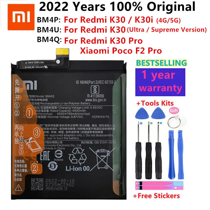 

100% Original XIAO MI Phone Battery BM4Q BM4P BM4U For Xiaomi Redmi K30 Pro K30Pro Supreme Version Poco F2 Pro Bateria Batteries