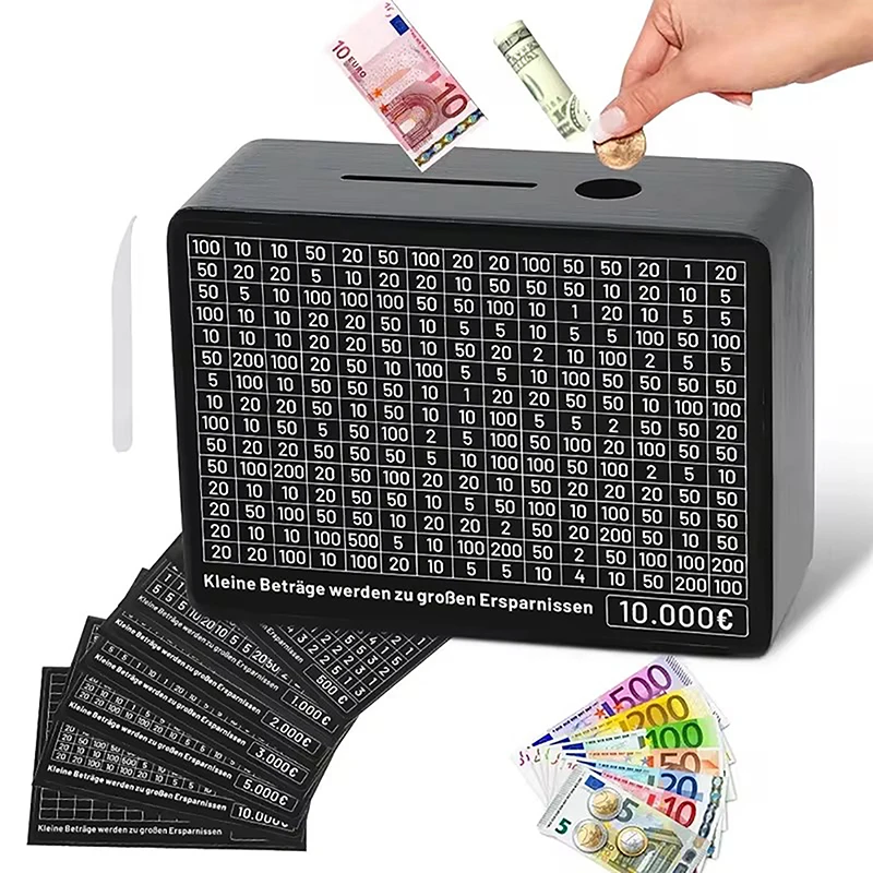 Деревянная Копилка со счетчиком для экономии денег копилка монет с целями бумаги