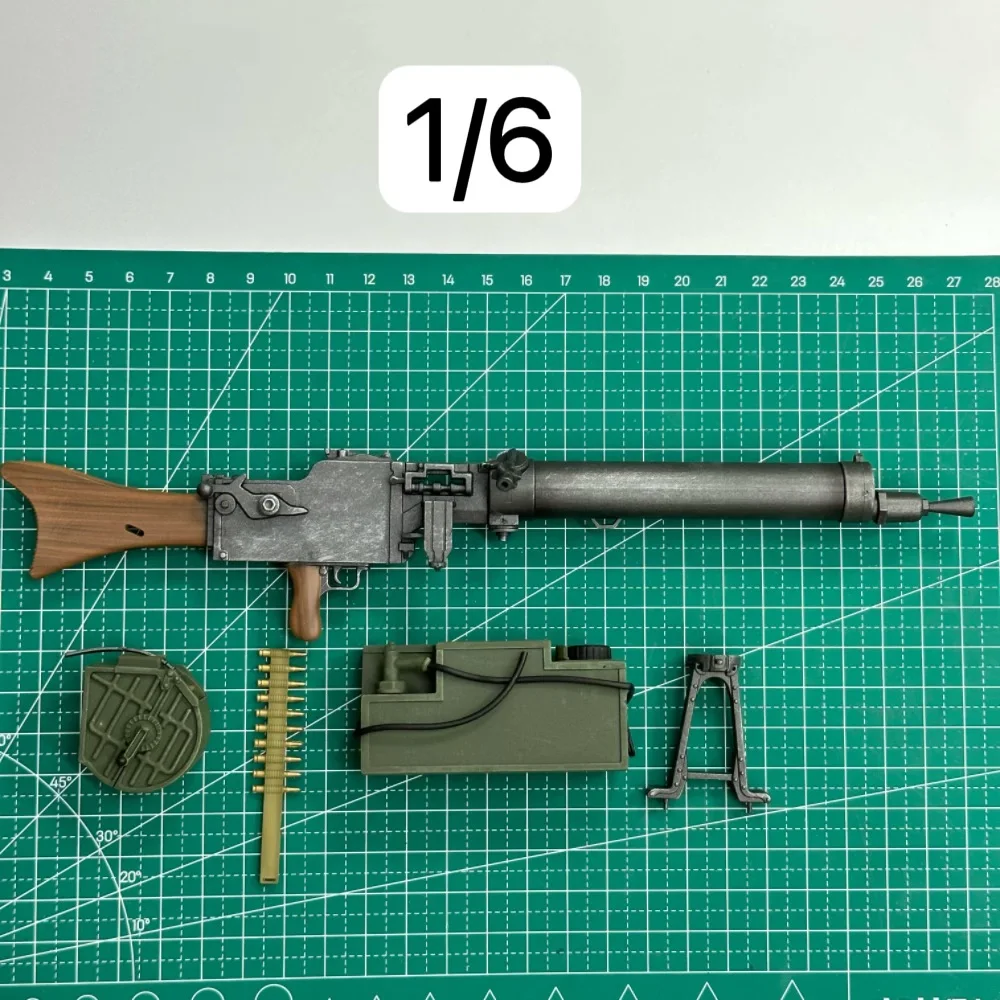 Фото Фигурки солдат в масштабе 1/6 MG08/15, модель пулемета, немецкий пластиковый комплект с водяным охлаждением WWI для 12-дюймового военного дисплея №4