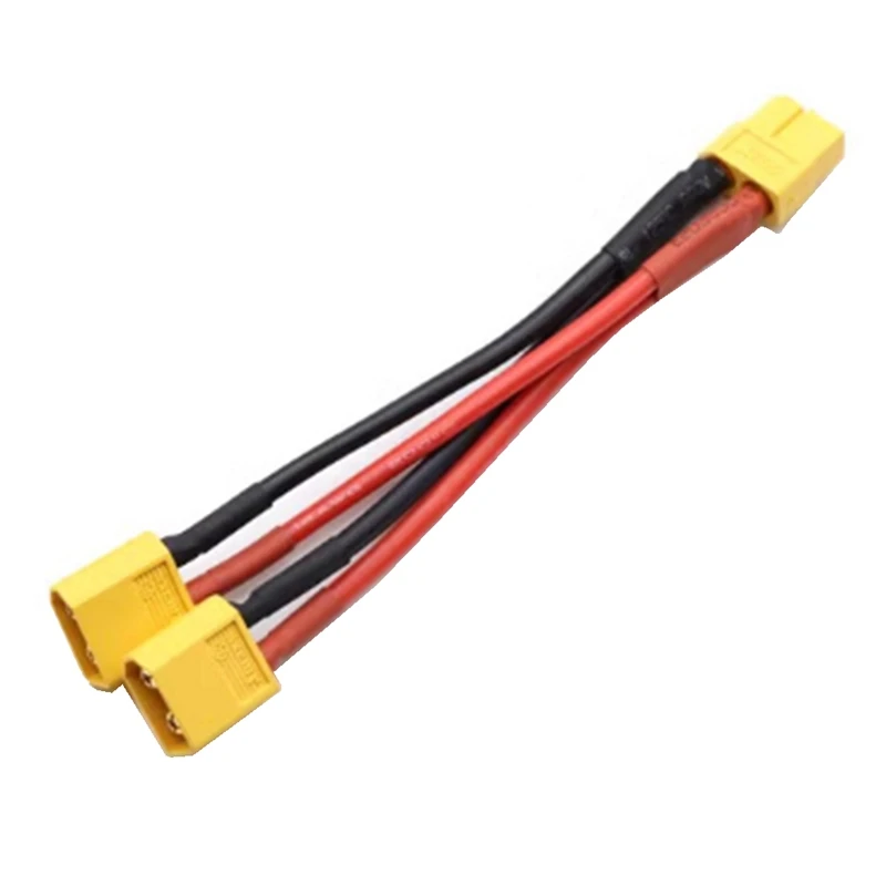 XT60 Parallel Battery Connector 1 Female To 2 Male Cable Dual Extension Y Splitter 14AWG Silicone Wire For RC Durable