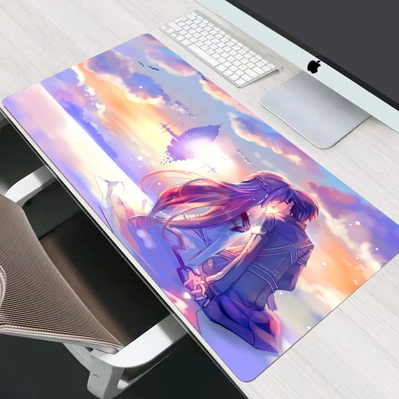 

Sword Art Online Sao Anime Mouse Pad Gamer Large Rubber Durable Locking Edge Gaming MousePad XXL Laptop Desk Mat Keyboard Pad