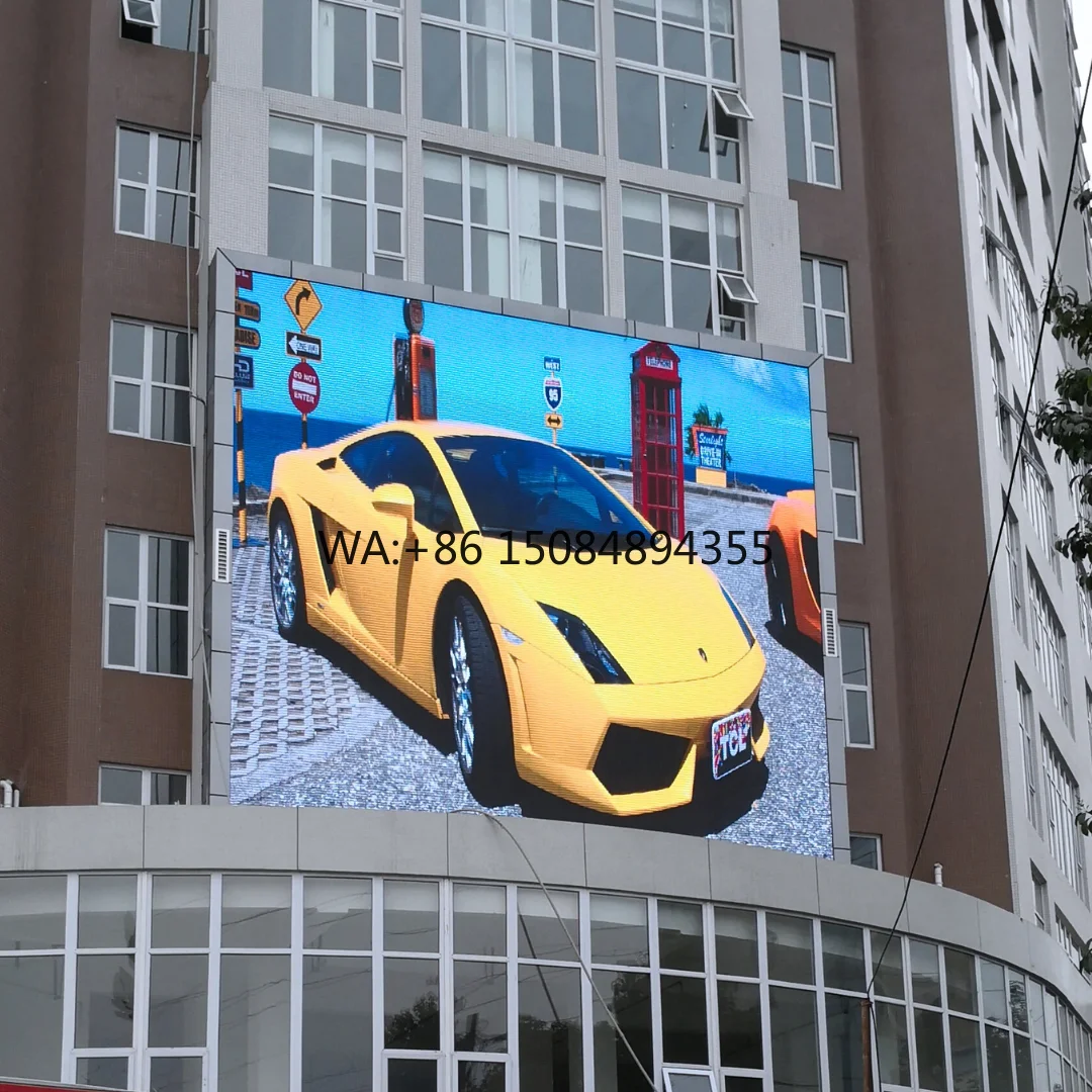 Фото Уличный полноцветный светодиодный видеоэкран P3-P5, IP65, водонепроницаемый, 5000 кд/м², высокая яркость, читаемый при солнечном свете, настраиваемый размер, дисплей №1