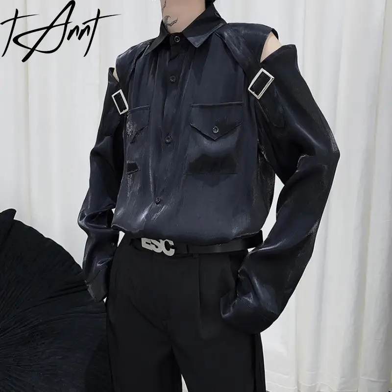 GetSpring женская рубашка 2024 осень с открытыми плечами длинным рукавом Однотонная