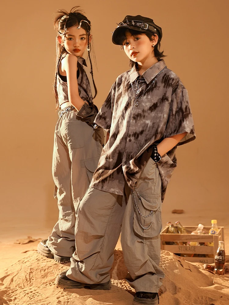 Костюм танцевальный детский в стиле хип-хоп крутая одежда для джазовых