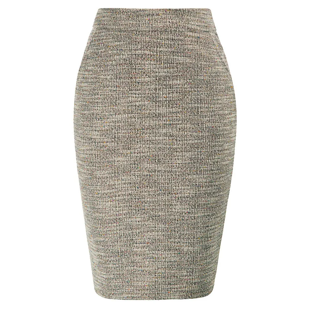 

Kate Kasin Womens Knee Length Elastic Waist Stretchy Bodycon Business Pencil Skirt Back Split Business Wear Office Lady Workwear