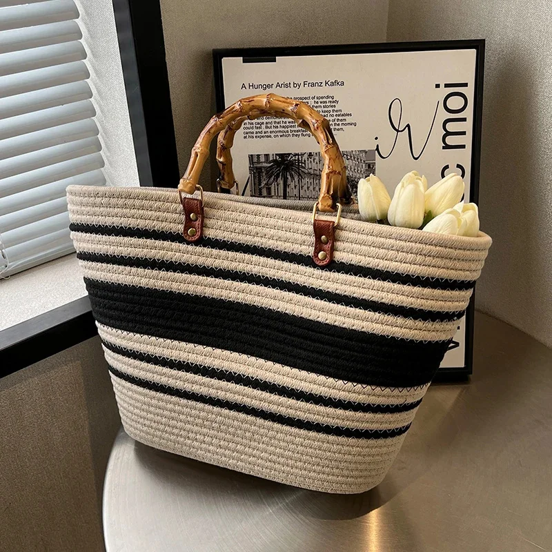 

Women Fashion Bohemia Style Beach Bag Raffia Rattan Holiday Handbag and Vacation Hat Suit Weave Straw Summer Casual Tote