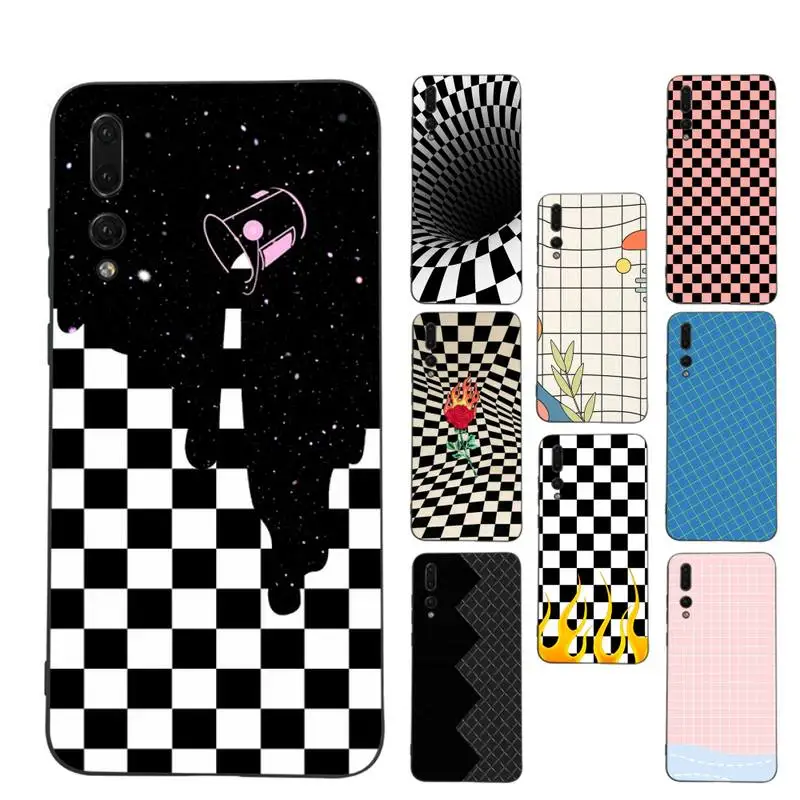 

Cartoon grid Phone Case for Samsung S21 A10 for Redmi Note 7 9 for Huawei P30Pro Honor 8X 10i cover