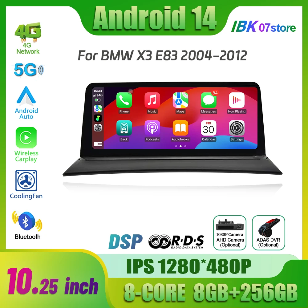 10 25 &quotдля BMW X3 E83 2004-2012 автомобильный радиоприемник Android 14 мультимедийная