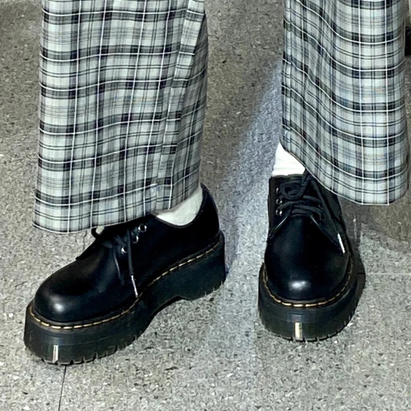 

Platform oxford women Casual Shoes Spring Autumn Women Oxford Shoes Lace Up Leather Shoes Sewing Round Toe zapatos mujer 2022