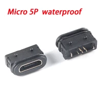 1pc 5 pin type b micro usb charging port jack socket connector smd inline panel waterproof power jack dock female socket
