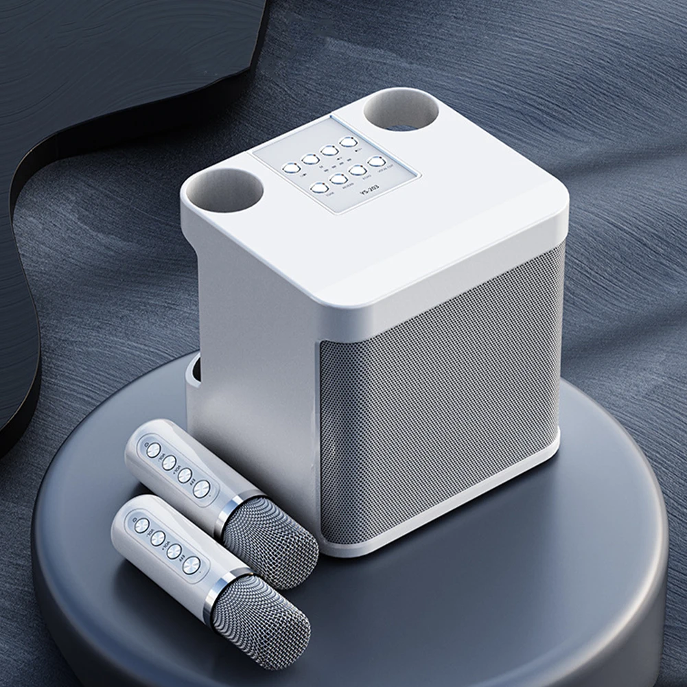 

2pcs Wireless Microphone With Speaker Rechargeable Aux Support Voice Change Bluetooth Compatible Phone Computer Party Outdoor