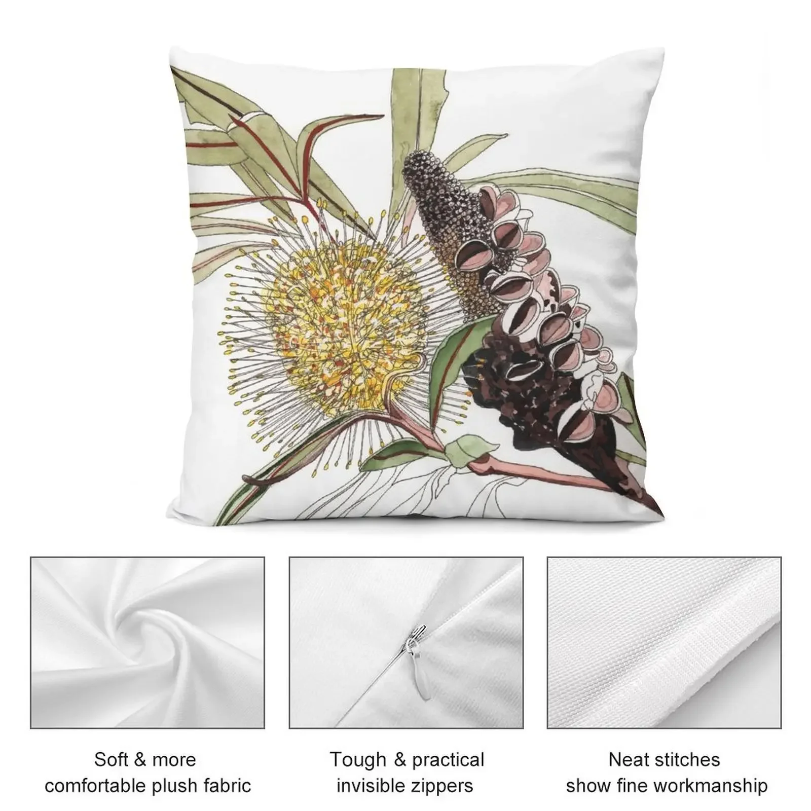 Подушка с цветком банксии австралийская флора роскошный чехол для подушки
