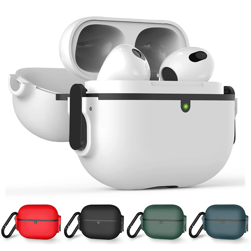

For Airpods Pro 2 Case Armor Switch Protective Cover For Apple Airpods 3 1 Pro 2 2022 Case TPU PC Earphone Cover with Key Hook