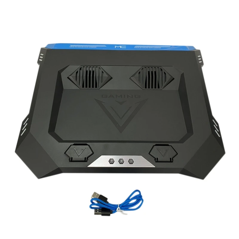 

MC RGB Gaming Laptop Cooling Pad 11-18 Inch Height Adjustable Cooler Stand With 2 Quiet Fans And Two USB Ports For PC