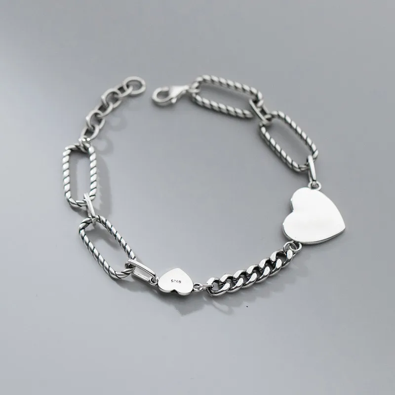 Винтажный браслет-цепочка с подвеской в форме сердца для женщин, Лидер продаж, модные элегантные украшения, аксессуары sl058