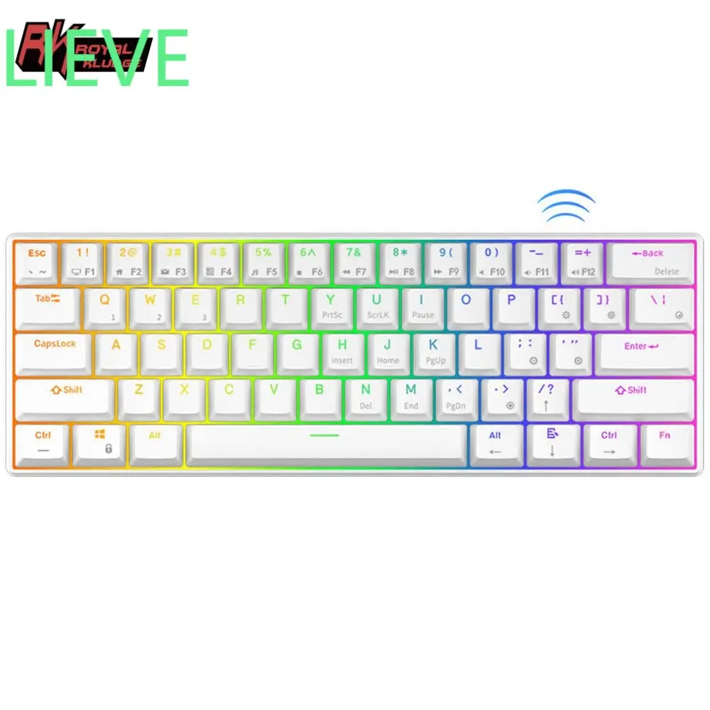 

RK61 Bluetooth Wireless Mechanical Keyboard 2.4G Wired Three-Mode Gaming RGB Backlit PC Gamer accessories Diy Desktop