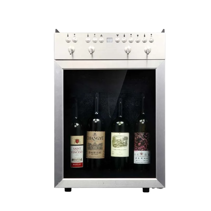 

Stainless Steel 120W 4 Bottles Dual Temperatures Control Zone Electric Digital Wine Fridge Cooler Dispenser Machine