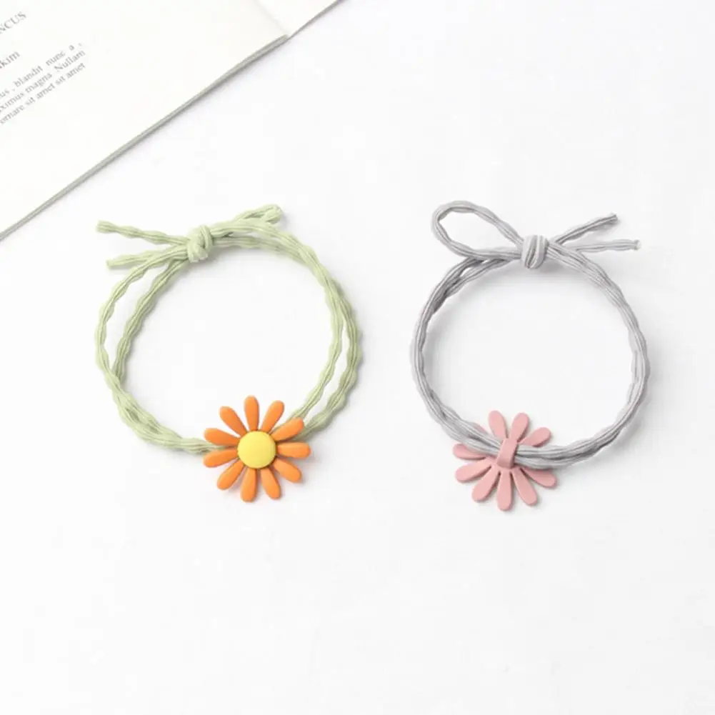 

Headwear Stylish Refreshing Flower Decor Girls Hair Rope Anti-slip Hair Tie High Tensile for Daily Life