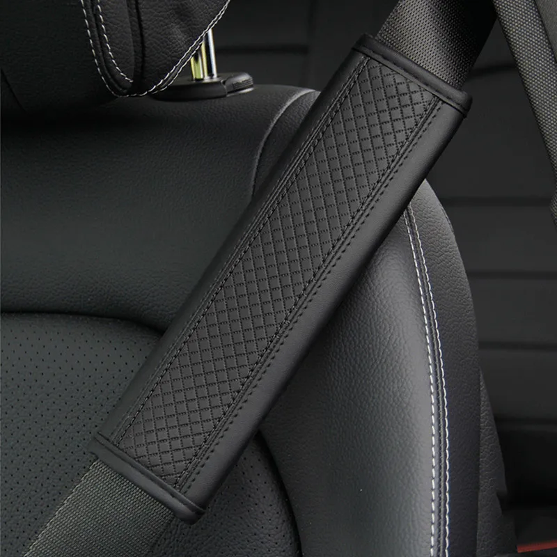 

PU Leather Car Seat Safety Belt Shoulder Neck Protection Cover Breathable Adjustable Seat Belt Padding Pad Backpack Laptop Bag