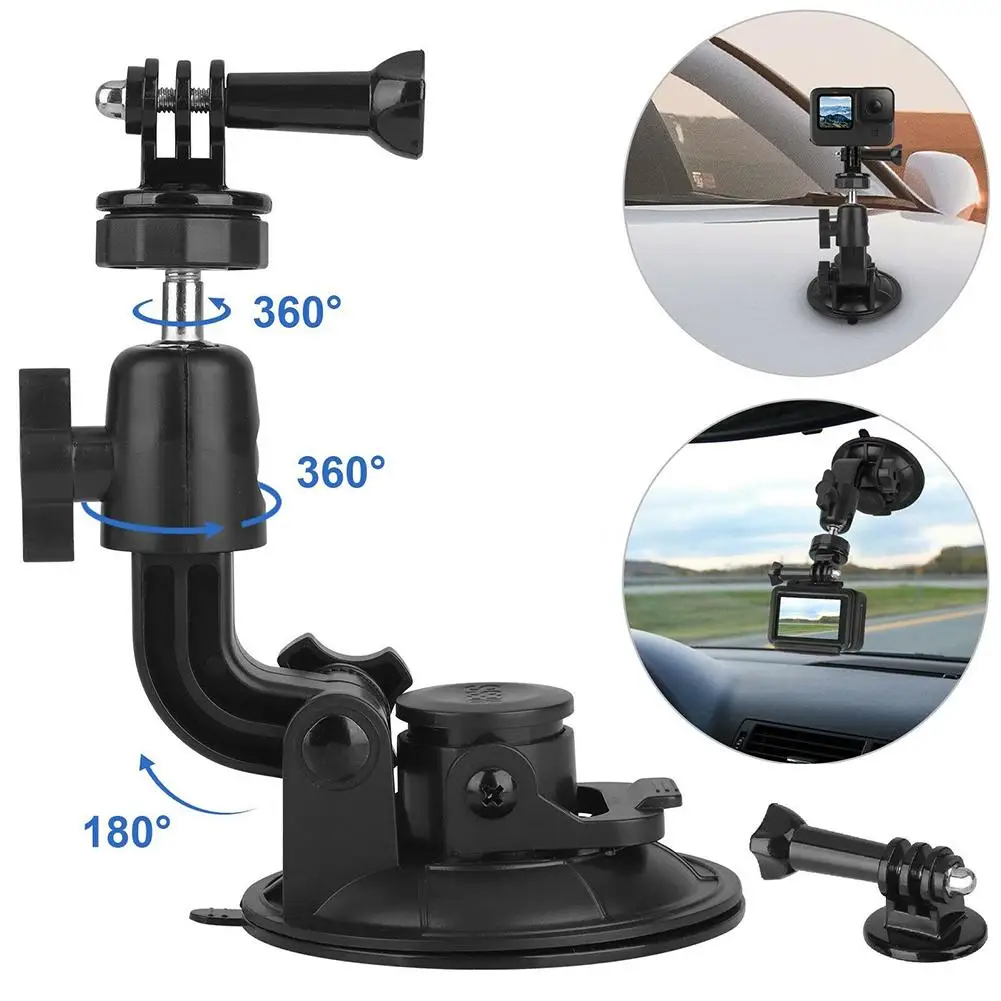 

Action Camera Suction Cup Mount 360 Degrees Car Windshield Camera Holder Tripod Adapter Compatible For Dji Osmo