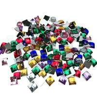 hl 30pcs mix colors 10mm square acrylic loose rhinestones glue on diy crafts shoes garment accessories