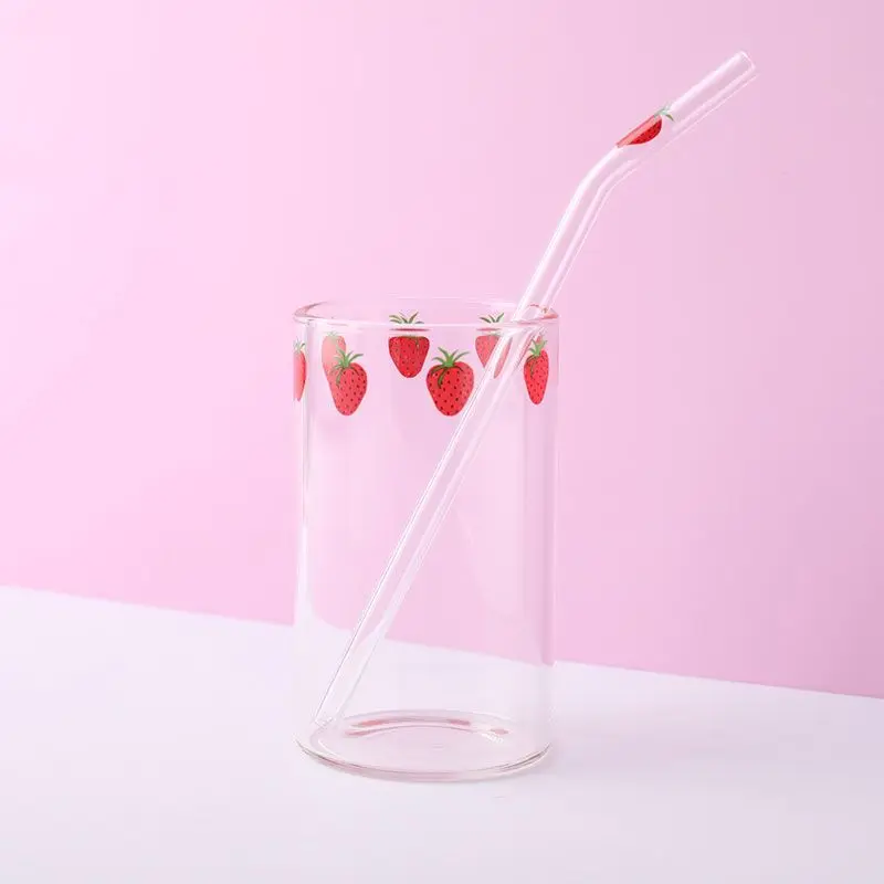 Ins Nana Strawberry Glasses Heat Resistant Coffee Milk Water
