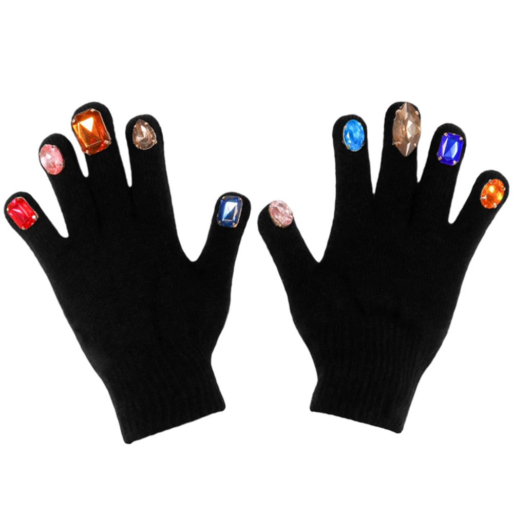 

6 Colors Women Winter Gloves Candy Color Warm DIY Knitting Rhinestone Nail Wrist Mittens Girls Hand Women Gloves