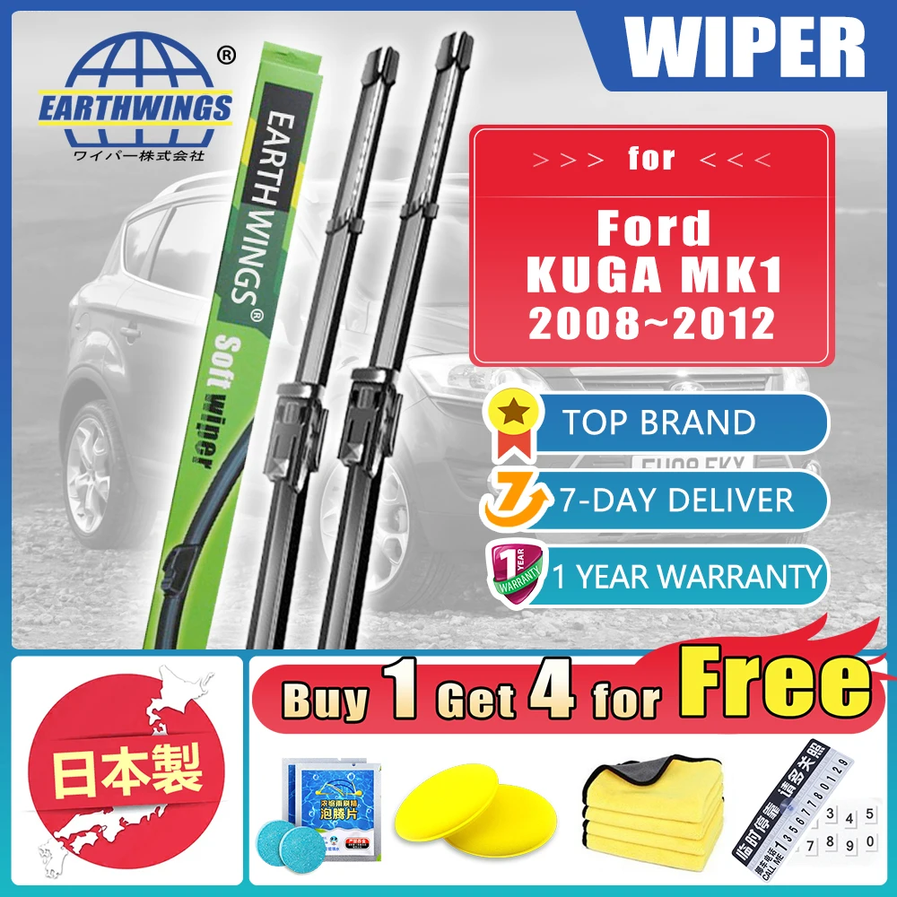 

Front Wiper Blades For Ford KUGA MK1 2008 2009 2010 2011 2012 Brushes Washer Cleaning Windscreen Windshield Car Accessories 2pcs