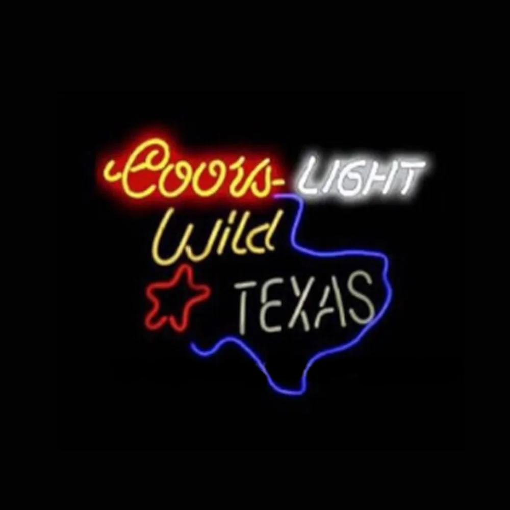 

Coors Light Wild Texas Neon Sign Custom Handmade Real Glass Tube Beer Bar KTV Store Party Wall Decor Display Lamp Gift 24"X 20"