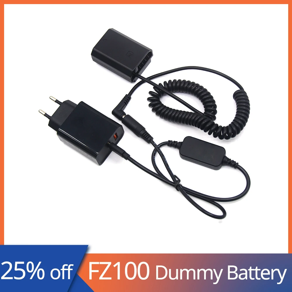 

NP FZ100 NP-FZ100 Dummy Battery+Type C To DC Cable+PD Charger Fit Camera For Sony A1 A7C A7III A7RIII A7SIII A7RM4 A7RIV