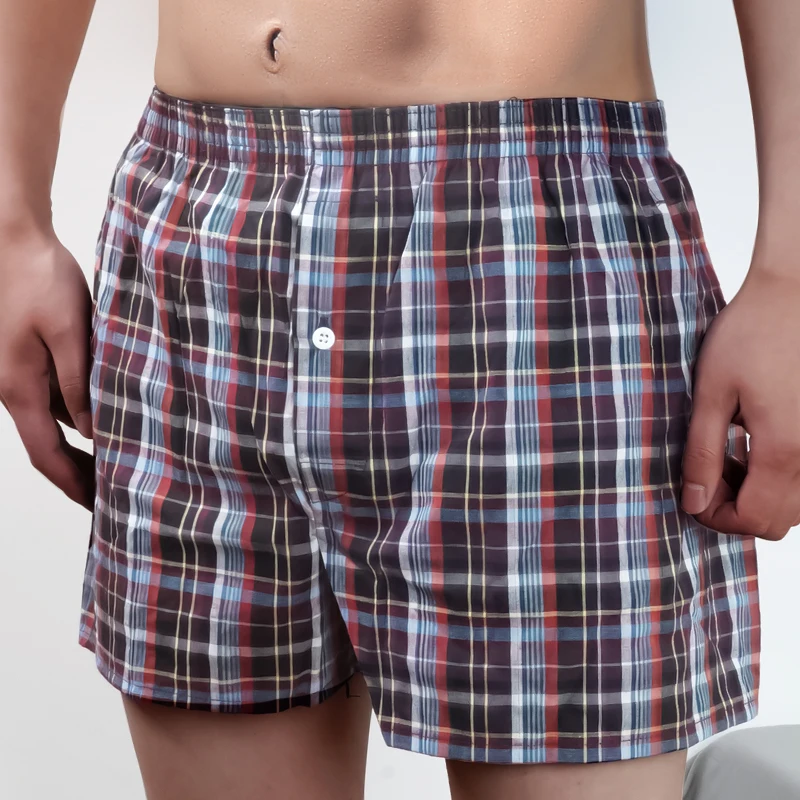 3 Pcs High Quality Brand Men's Boxer Shorts Cotton 100% Classic Plaid Combed Male Underpant Loose Breathable Oversize