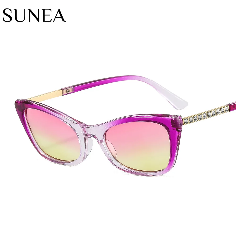 

Fashion Cat Eye Sunglasses Women Sunglass Vintage Rhinestones Decoration Sun Glass Female Eyewear UV400 Gradient Shades