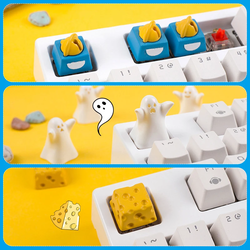 

1pc Ghost Keycaps For Diy Mechanical Keyboard Handmade Keycap Personality Three-dimensional Game ESC Keys