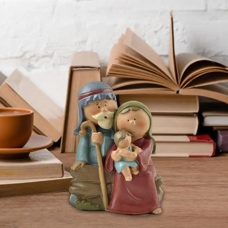 

Holy Family Figurine Statue Christmas Village Nativity Scene Holy Family Crafts Statue Figurine Collection For Religious Worship