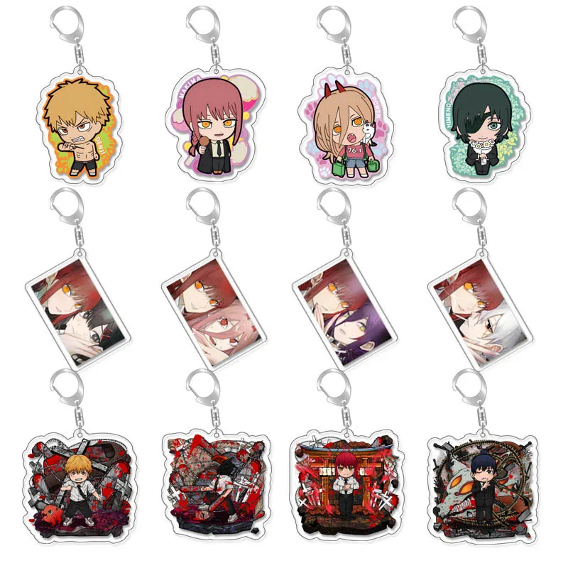 

NEW Anime Chainsaw Man Keychain Cosplay Cute Denji Pochita Makima Power Beam Angel Acrylic Key Chain Pendant Keyring