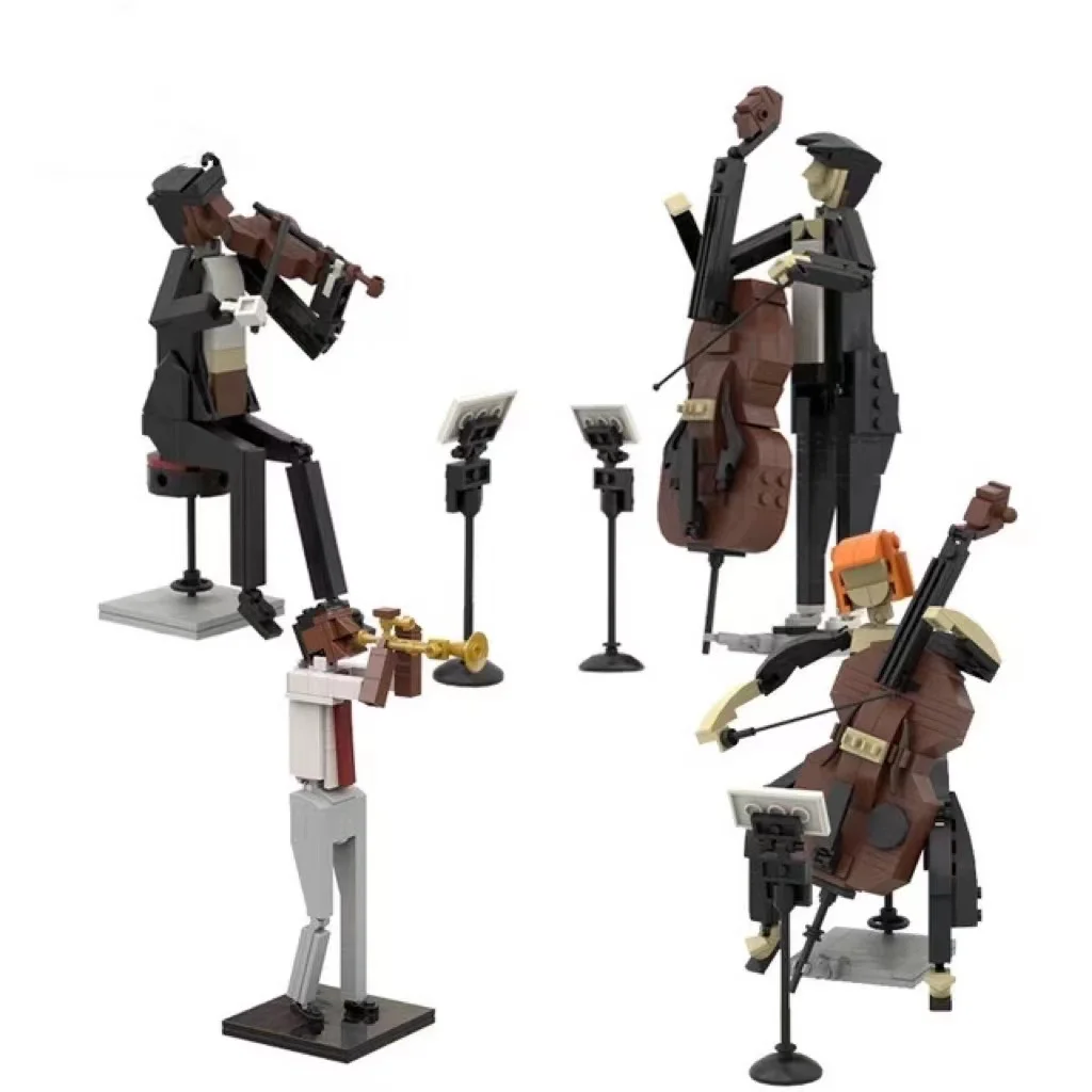 

Ideas Concert Cellist Violinist Trumpeter Musician Player Pianist Character Jazz Quartet Building Blocks Toys Kids Gift 21334