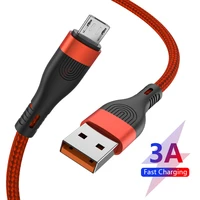 3a micro usb cable fast charge usb data cable cord for samsung s6 xiaomi redmi note 4 mobile phone cord android microusb cable